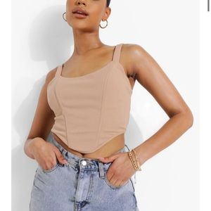 Boohoo beige corset top